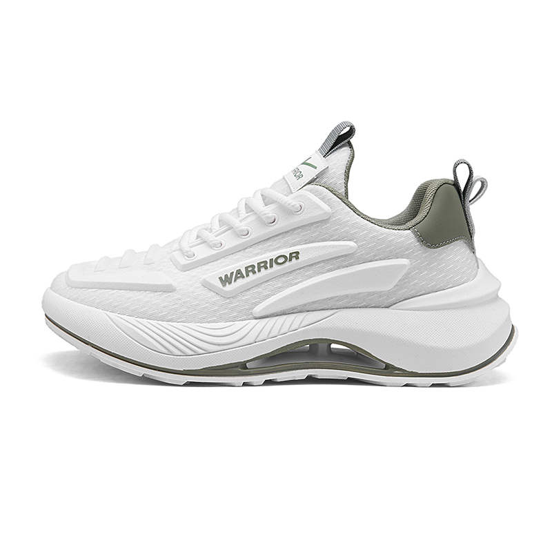 

WARRIOR Мужские низкие беговые кроссовки бело-зеленые бело-серые, цвет White/Gray