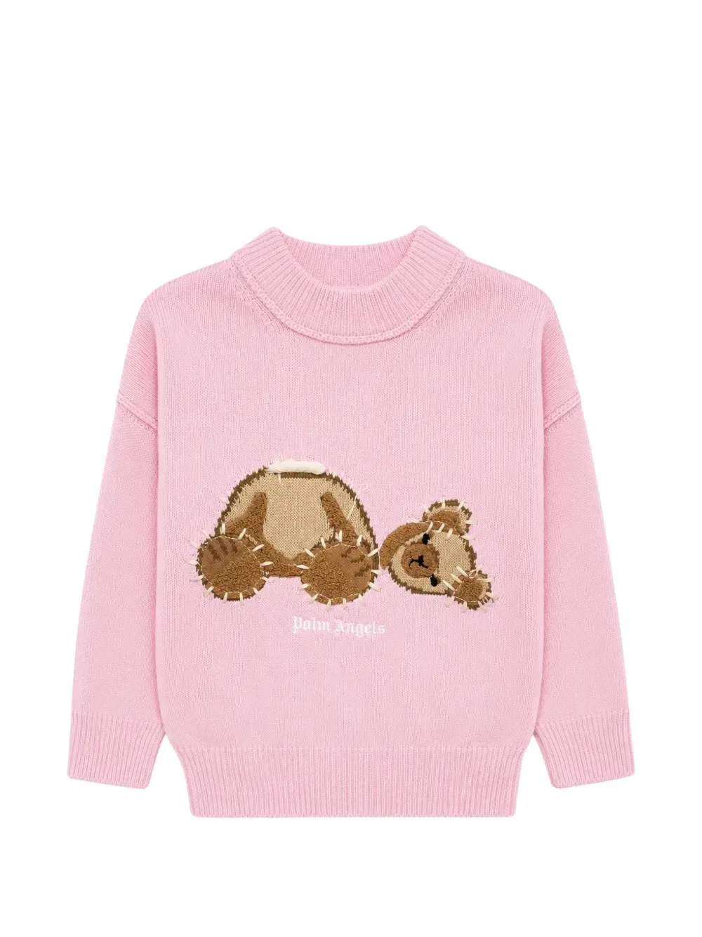 Свитер с медвежьей нашивкой Palm Angels Kids, розовый