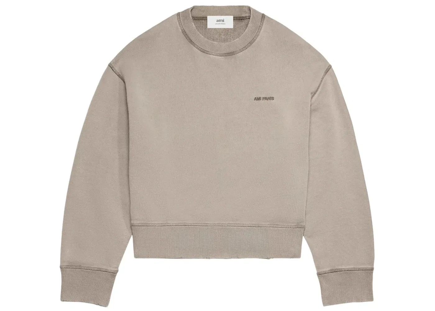Детский свитшот с вышитым логотипом Ami Paris, Clay Grey