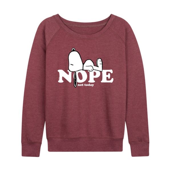 

Женская футболка с длинным рукавом из французского трикотажа с рисунком «Peanuts Snoopy Nope» Licensed Character, красный