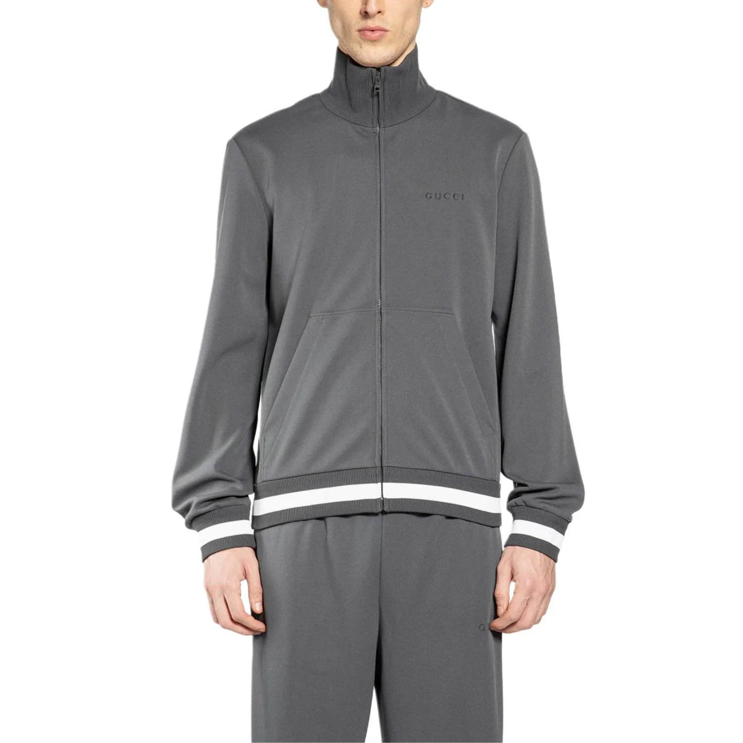 Мужская куртка с воротником-стойкой, прямого кроя Gray, GUCCI, Gray
