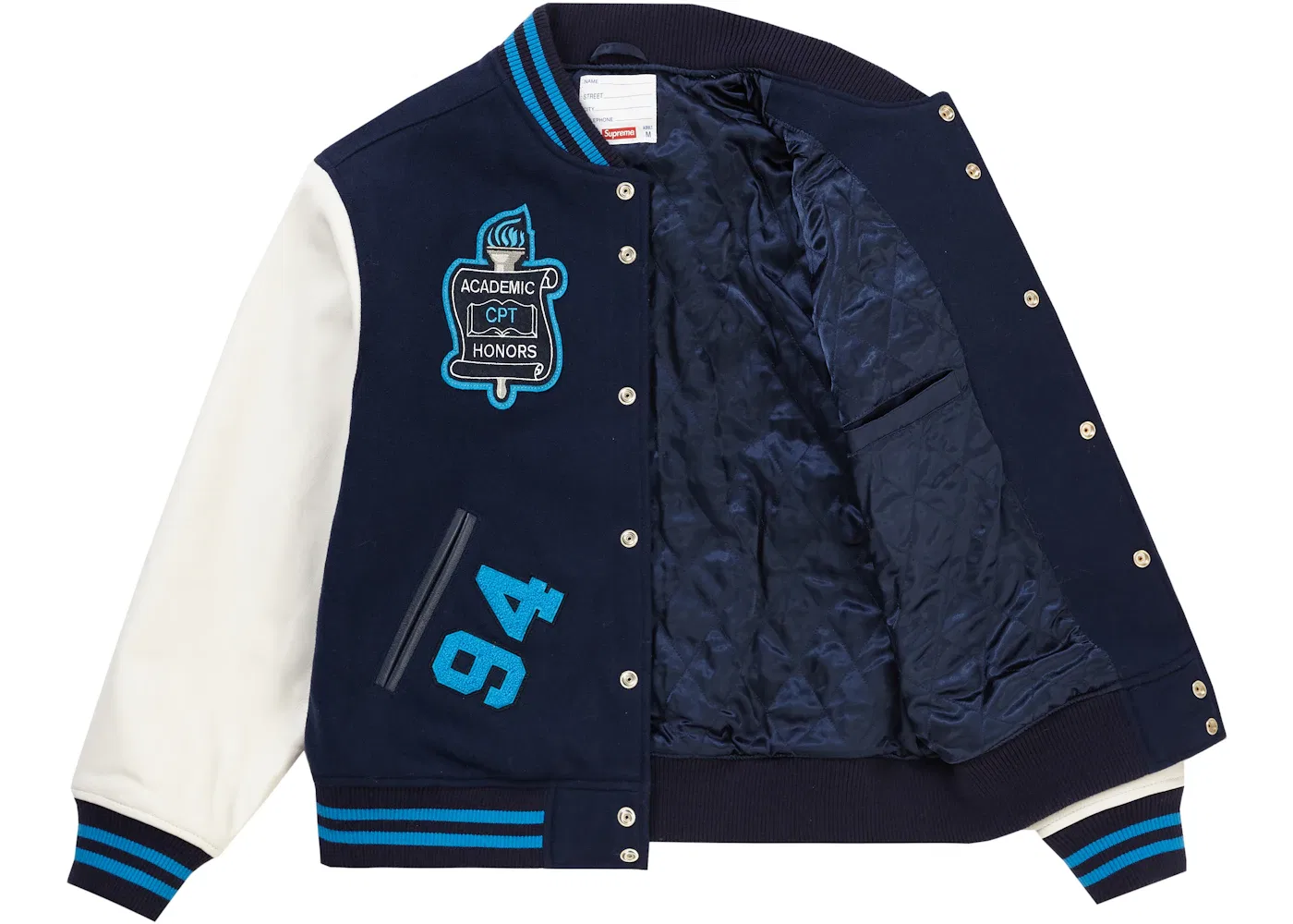 Мужская куртка Supreme Team Varsity Jacket Navy — фото 2