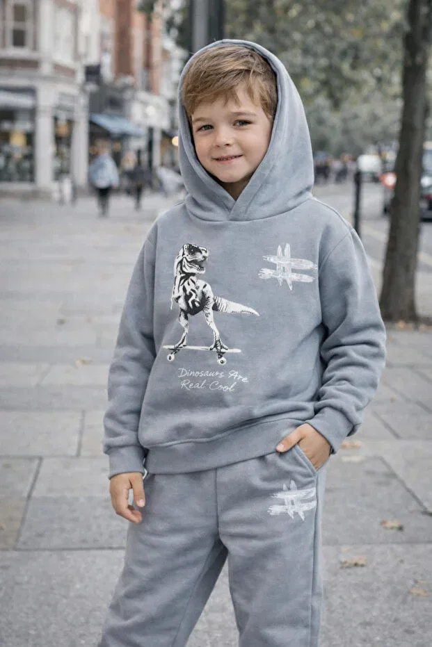 Детский спортивный костюм для мальчиков с динозаврами Lav Mer Kids, Blue — фото 2