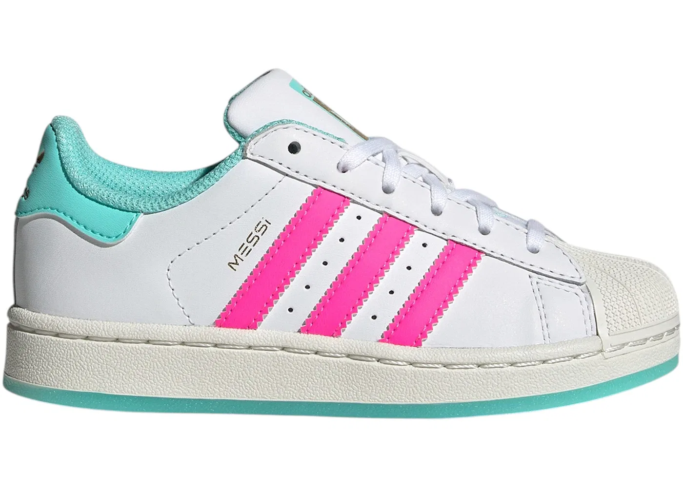 Детские кроссовки Lifestyle с принтом Adidas Superstar Adidas, Cloud White/Lucid Pink/Flash Aqua