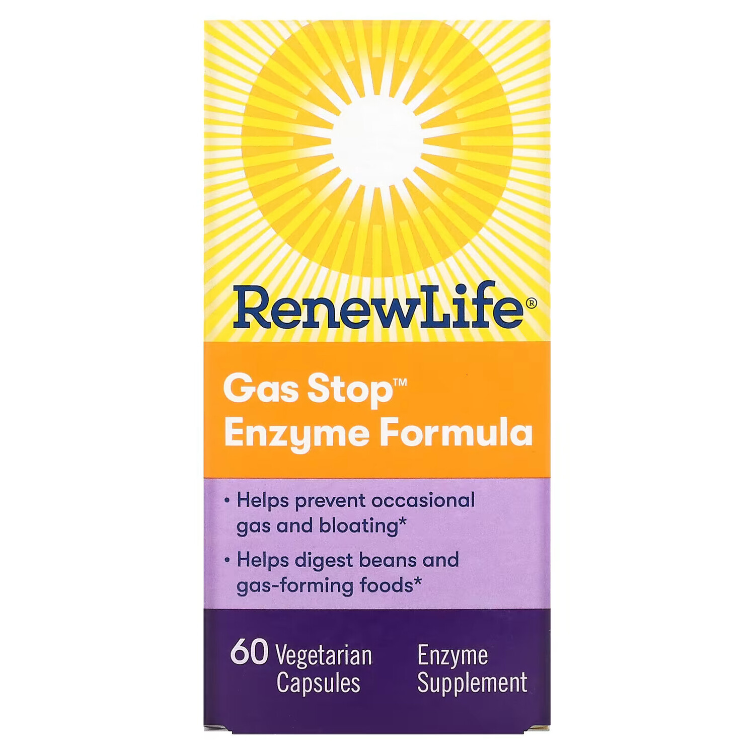 

Renew Life, Формула с ферментами против газов, 60 вегетарианских капсул
