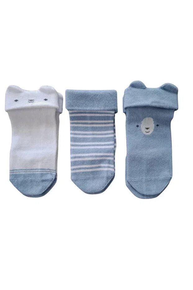 Детский набор носков для мальчиков хлопковый Set of 6 100% organic cotton newborn baby boy socks - gift boxed for baby shower Okayro Organic, Multicolor — фото 3