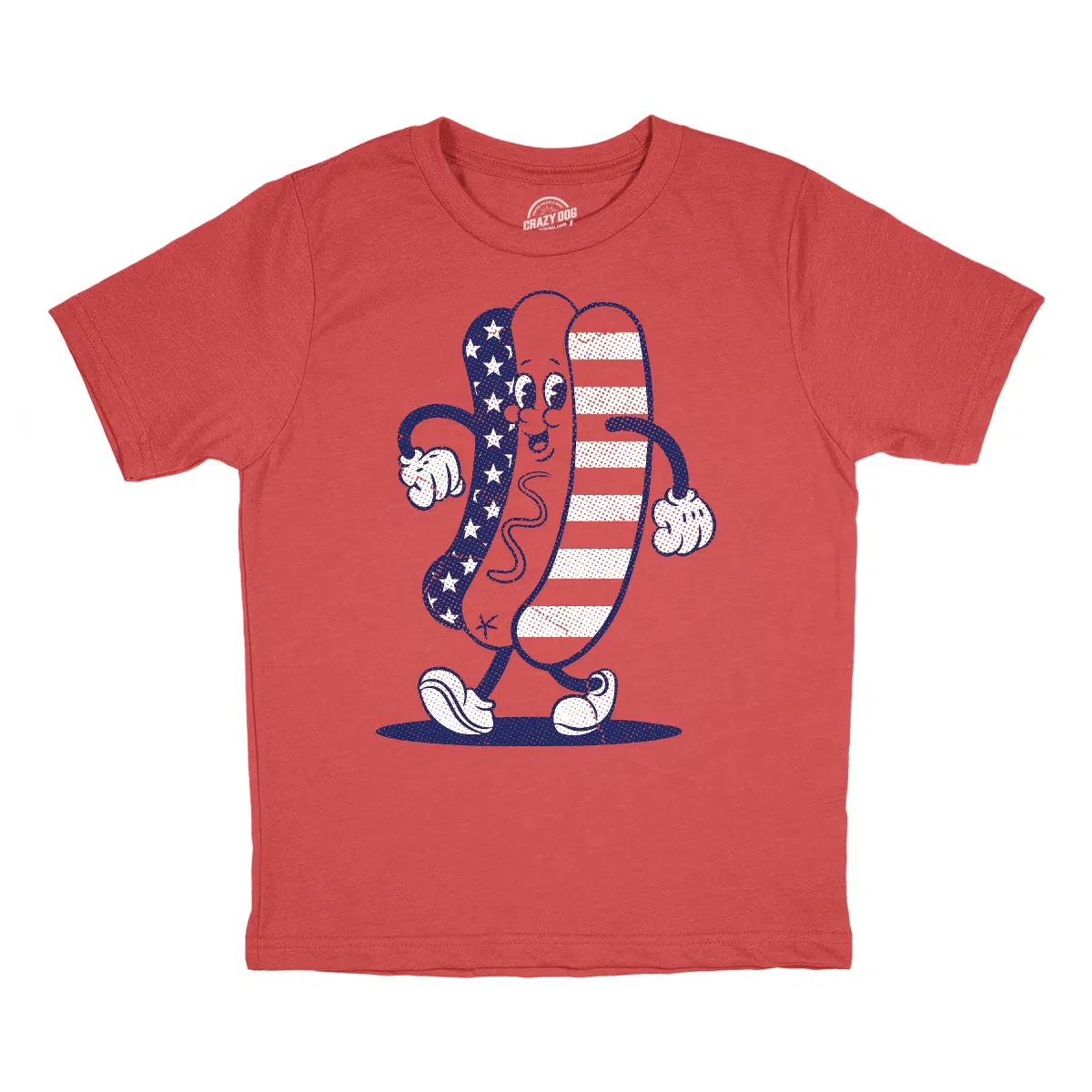 Футболка с принтом Fourth Of July Hotdog Crazy Dog T-Shirts