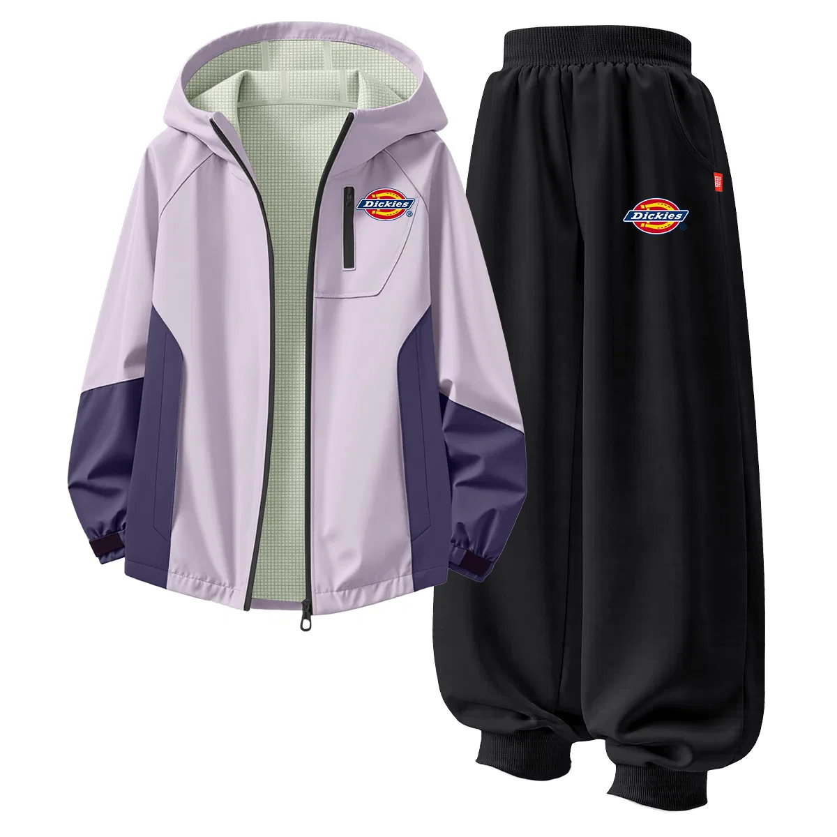 Детский комплект спортивных костюмов с капюшоном, модель Silicone Standard K Purple+Standard Thick K Black, Dickies, Silicone Standard K Purple+Standard Thick K Black