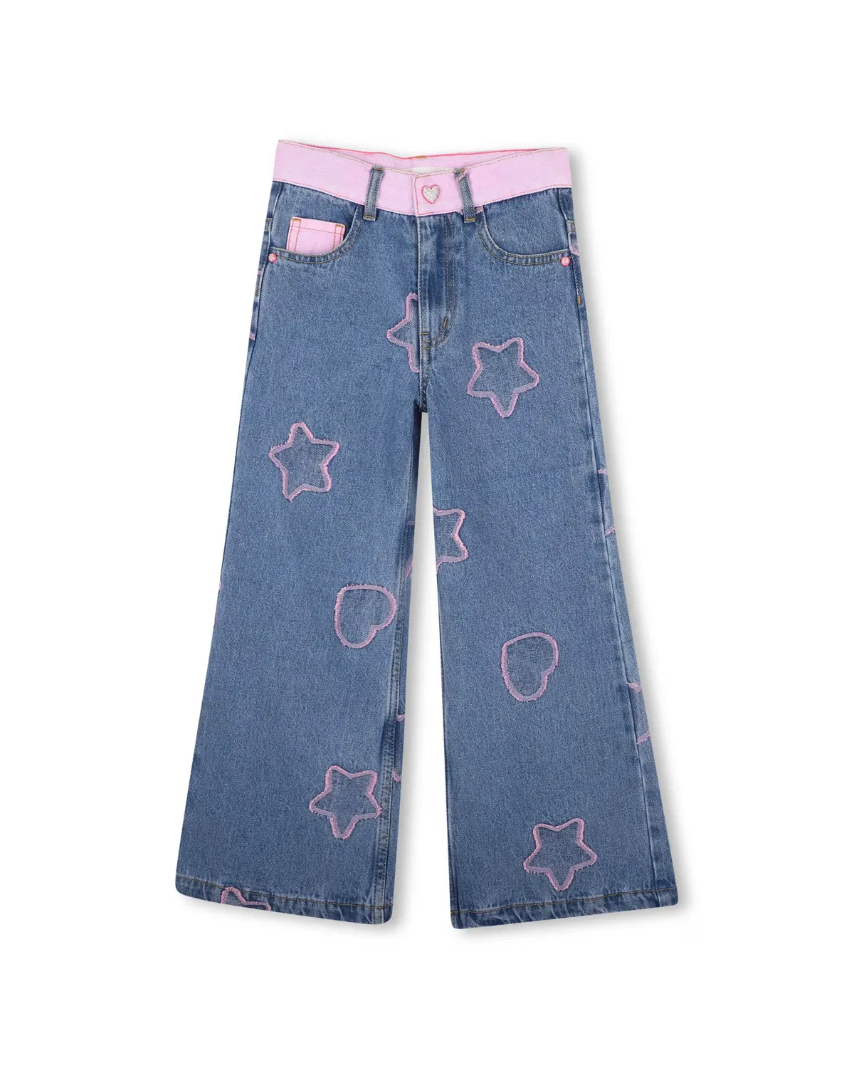 Детские джинсы для девочек с принтом Vaquero de niña con fantasía Billieblush, Azul