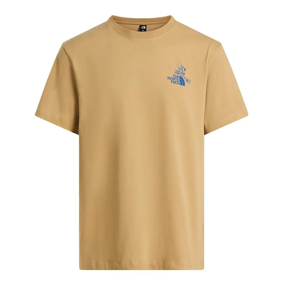 Детская футболка с принтом Mountain Celebration Unisex THE NORTH FACE, Khaki Stone