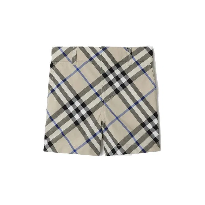 Шорты хлопковые с фирменным принтом Boys Check Baby Poplin Burberry, Lichen Ip Check