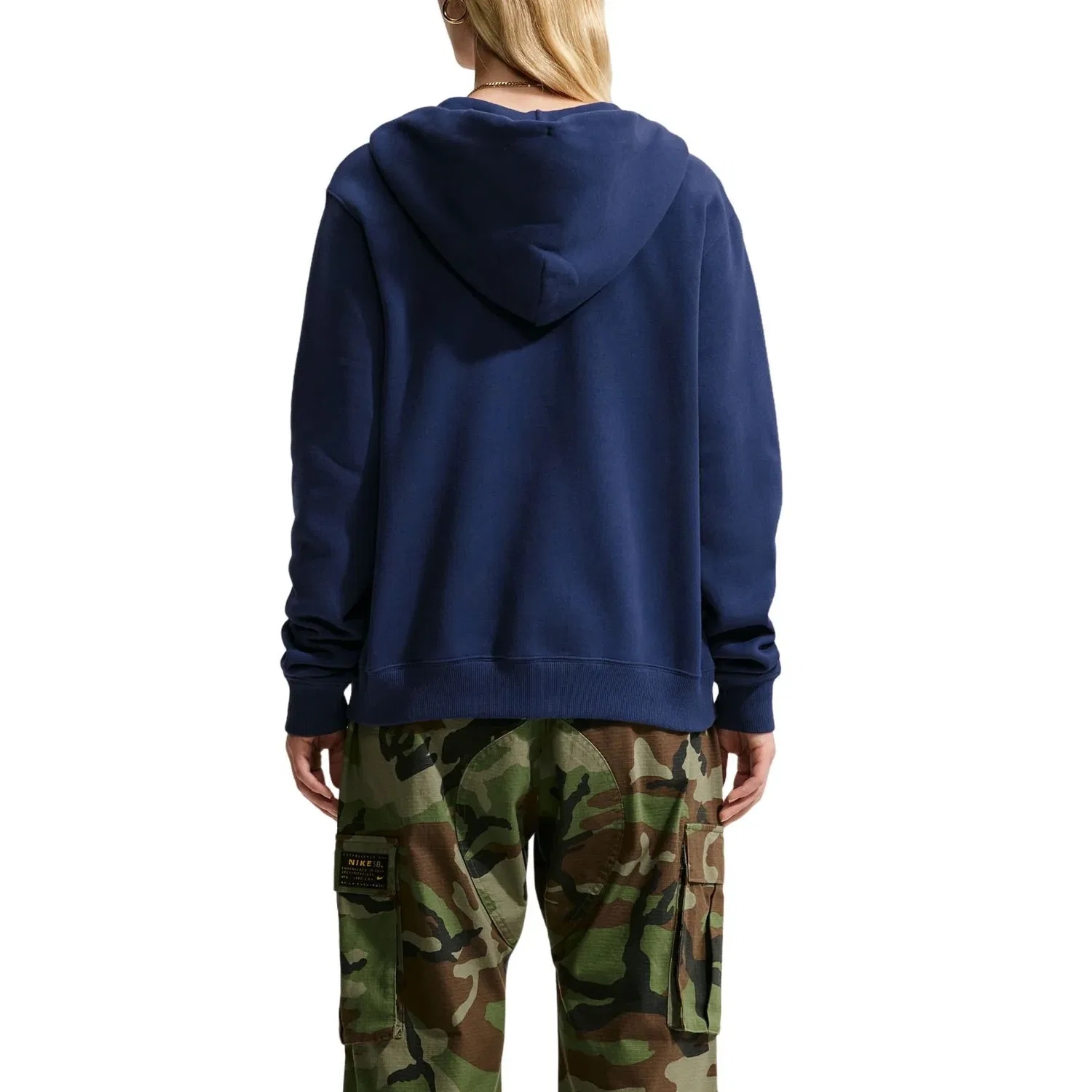 Женское худи Studio Fleece Medium Weight Hoodie 'Midnight Navy Sail' Nike, Midnight Navy/Sail — фото 3