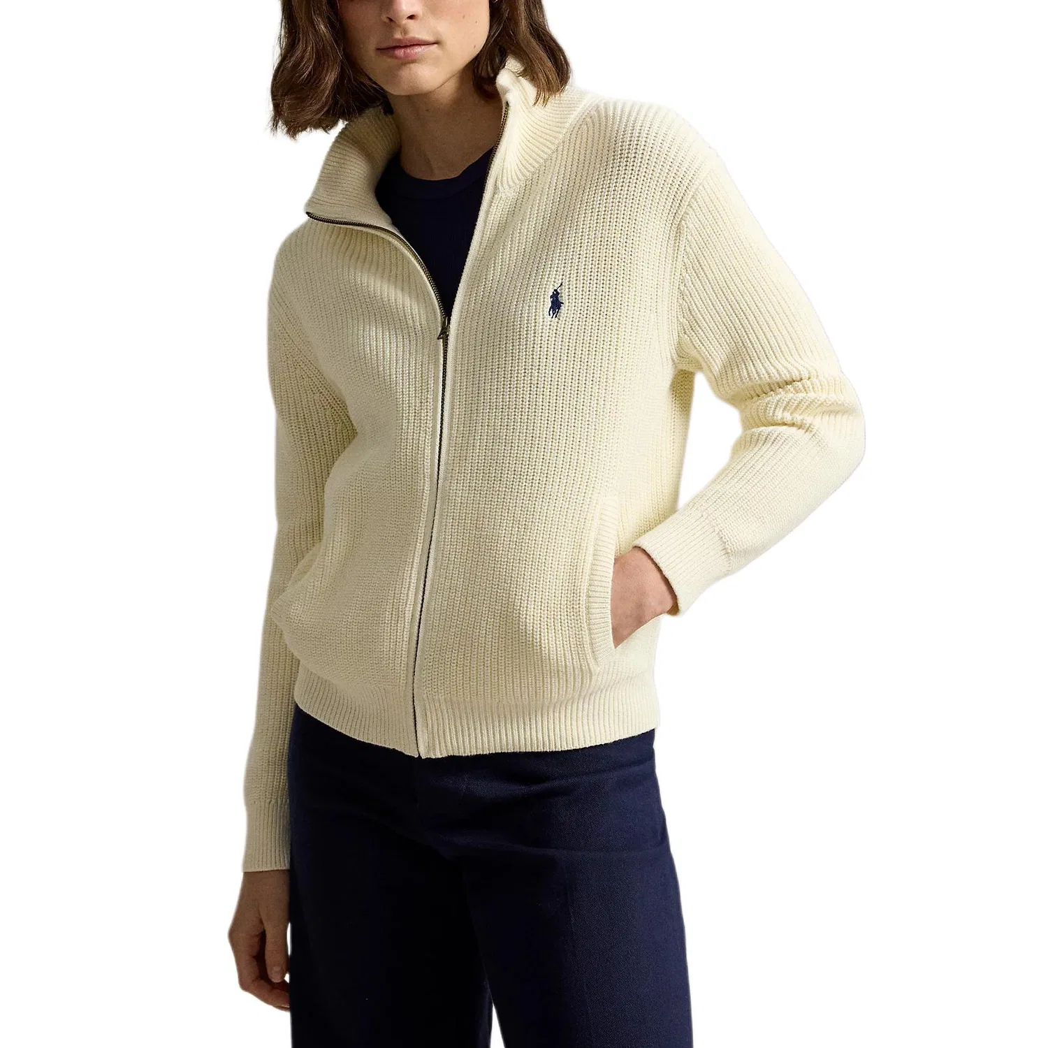 Женский свитер с высоким воротом Cream Polo Ralph Lauren, Cream — фото 4
