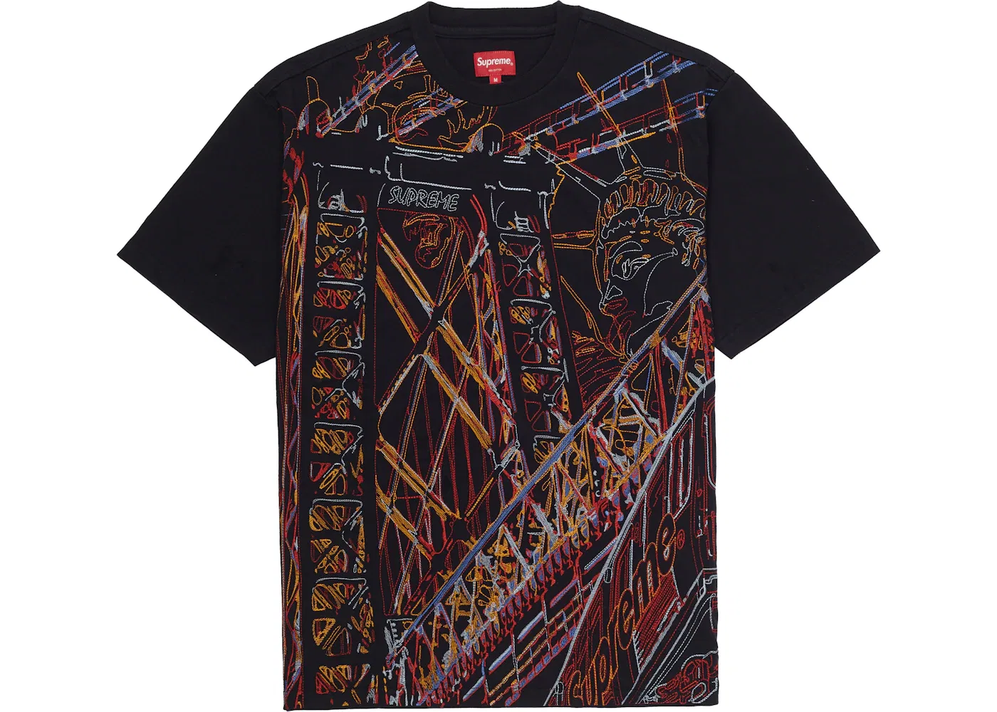 Мужская футболка с вышивкой Bridge Embroidered S/S Tee Supreme, черный