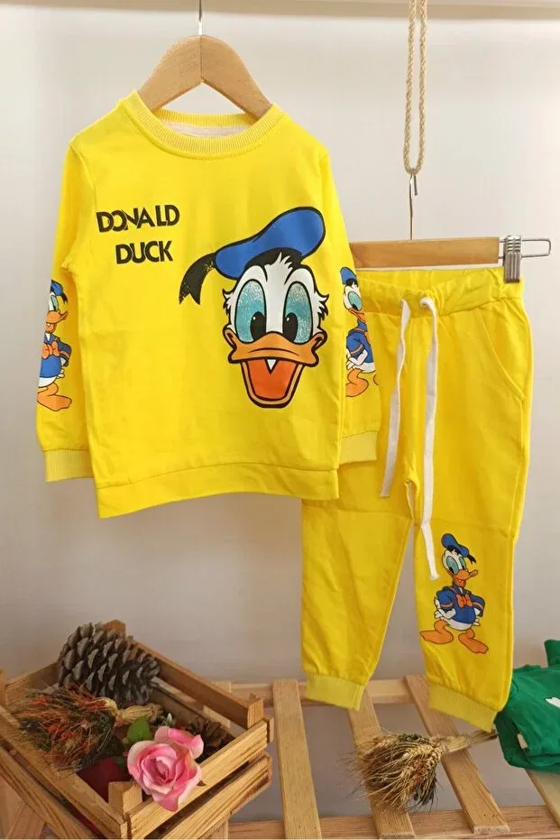 Детский спортивный костюм с принтом Donald Duck Pattern Dubi Baby, Yellow