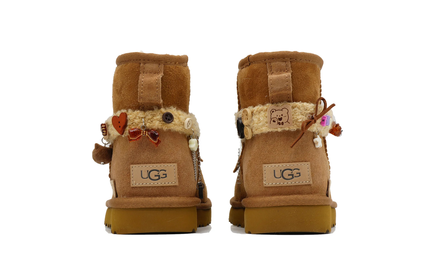 Угги UGG Classic Mini II с декором животных, коричневый — фото 4