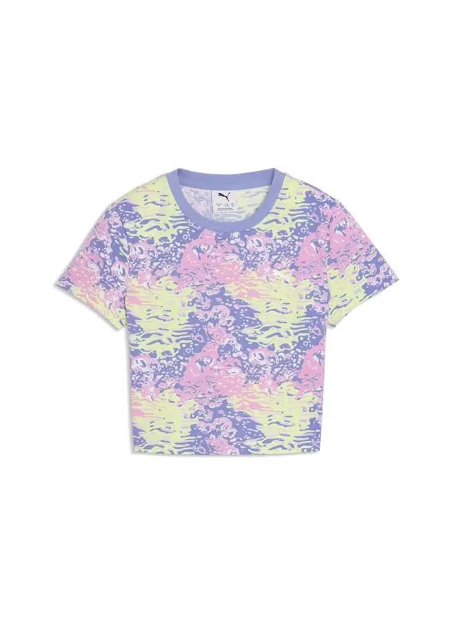 Футболка детская с принтом Printed baby tee youth Puma, лавандовый — фото 4