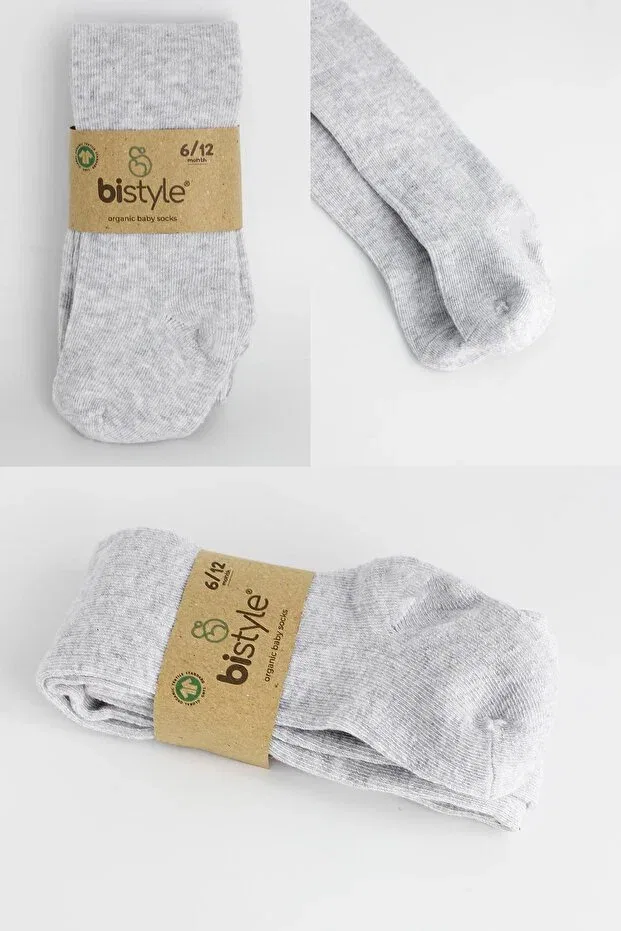 Детские колготки хлопковые для новорожденных Bibaby, Gray — фото 4