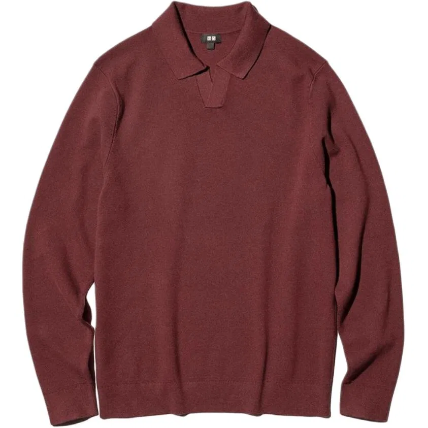 Мужское поло с коротким рукавом UNIQLO, Dark Red