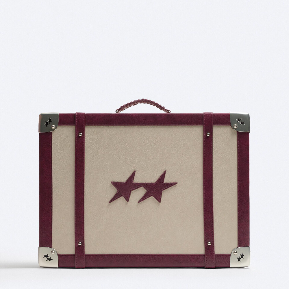 

Сумка-чемодан Zara Case X Twojeys Limited Edition, бордовый/бежевый