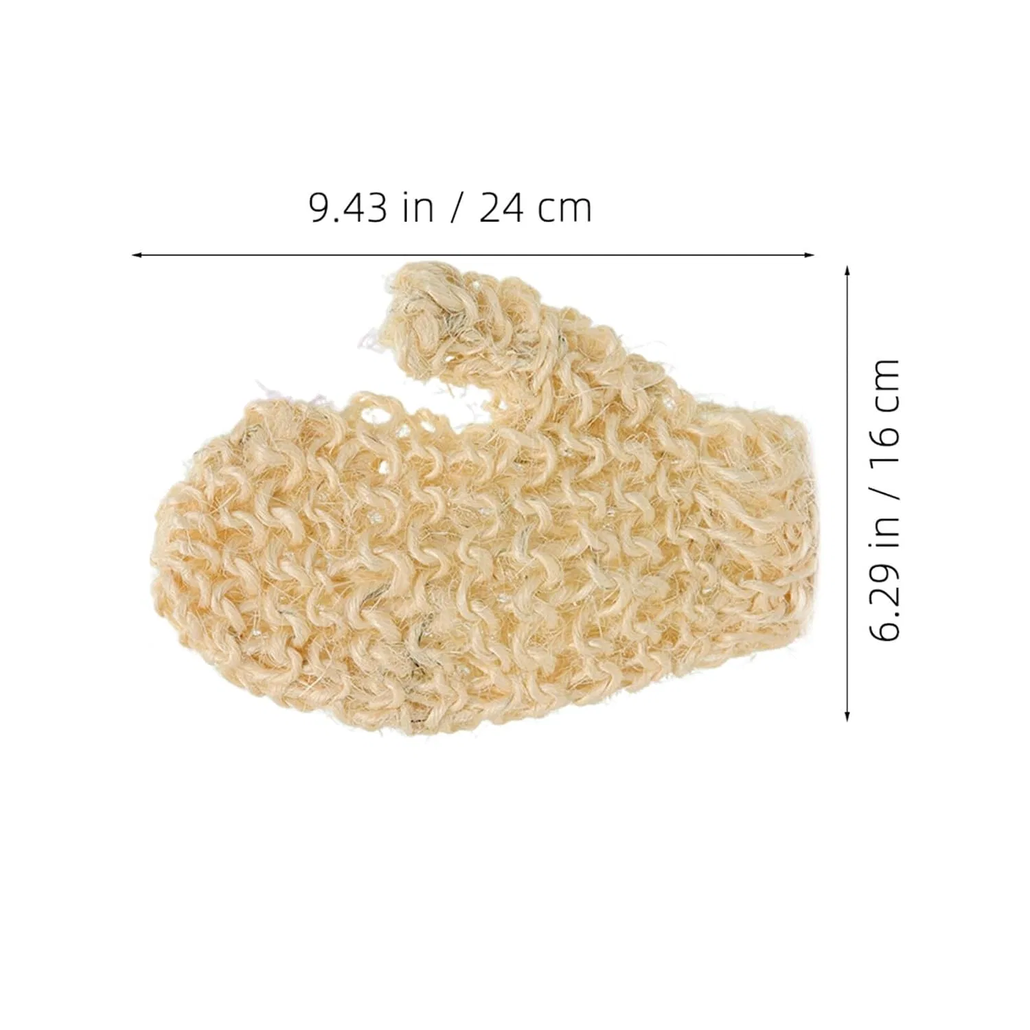 Мочалка для пилинга PACKOVE из сизаля, 24x16x1 см, Бежевый — фото 2