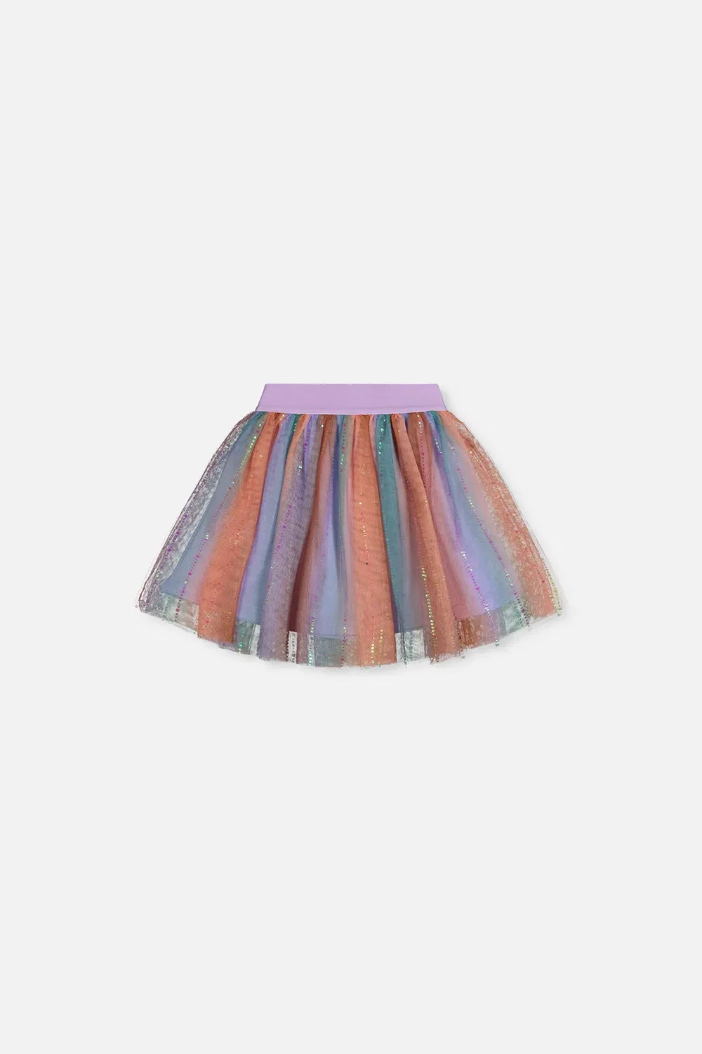 Детская юбка-мини с градиентом и сетчатым слоем Poodle Chic Deux par Deux, Multicolor Gradient