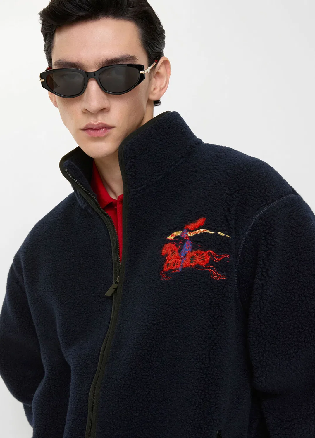 Флисовая куртка Burberry Fairfax, navy — фото 3