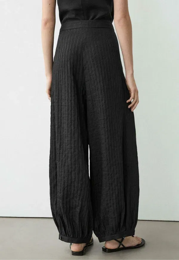 Брюки хлопковые Cocoon Massimo Dutti, черный — фото 3