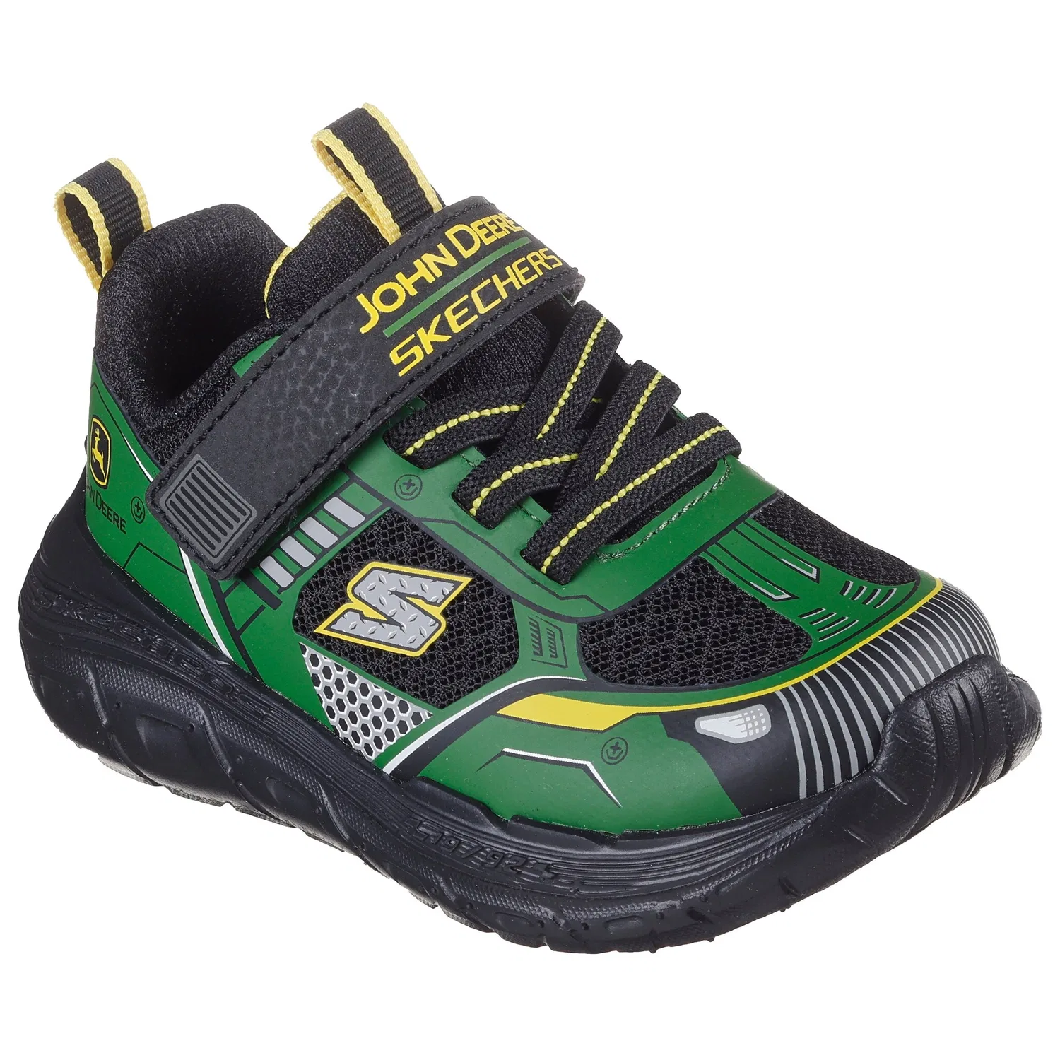 Детские кроссовки на липучке с тракторным дизайном Skechers, Green/Black