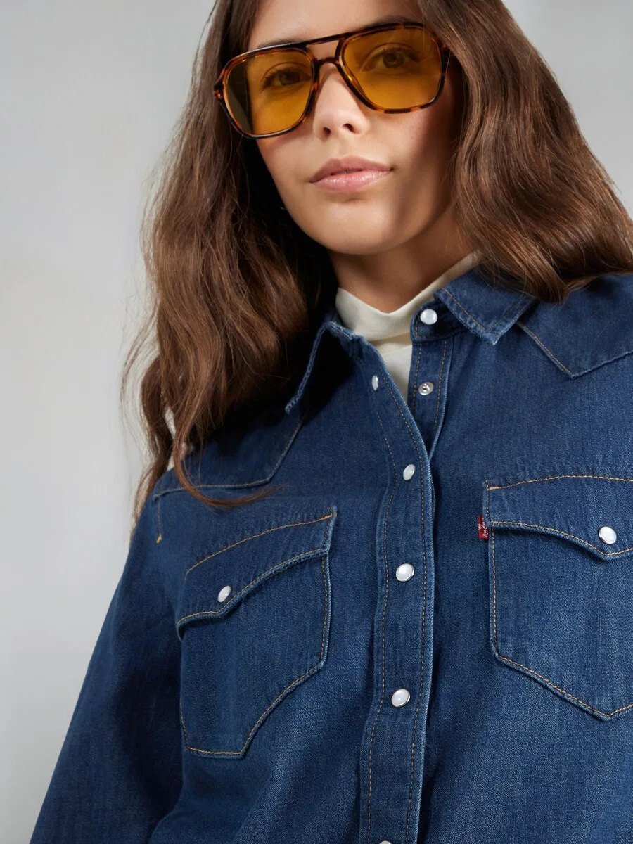 Блузка LEVI'S 'The Ultimate Western Shirt' темно-синего цвета — фото 2