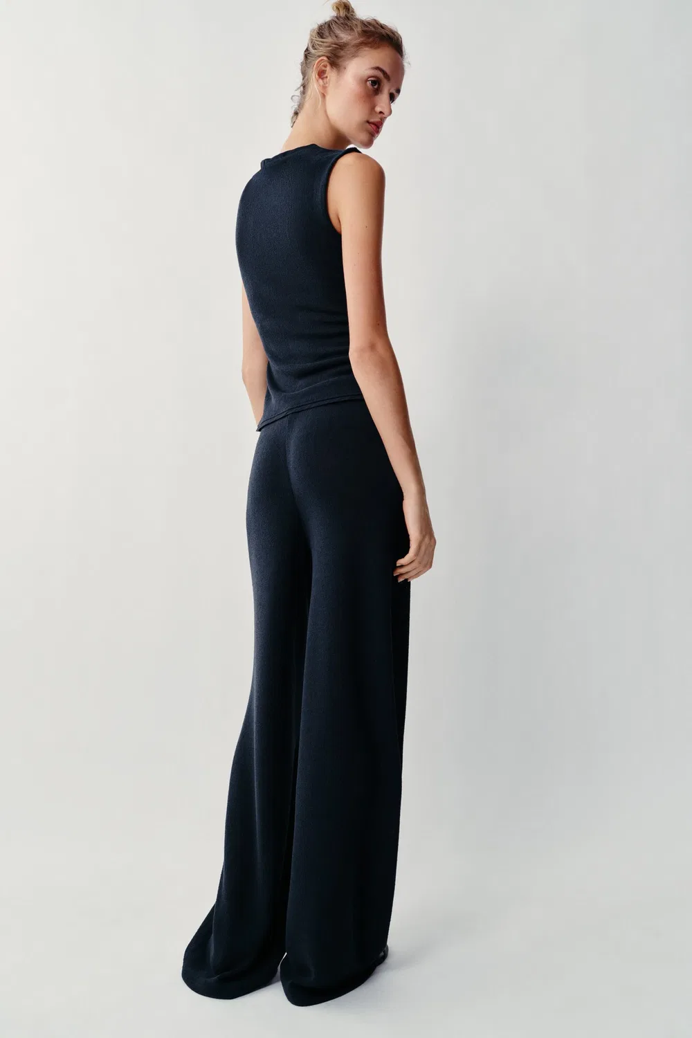 Рустикальные брюки ZARA, Navy blue — фото 4