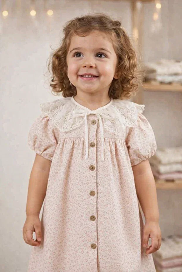 Детское платье для девочек с кружевным воротником Flower Girl Cottovera, Nude Color