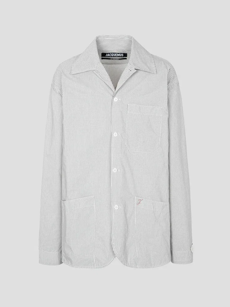 Куртка с тонкой полоской, La Veste Boutis Jacquard JACQUEMUS, Silver