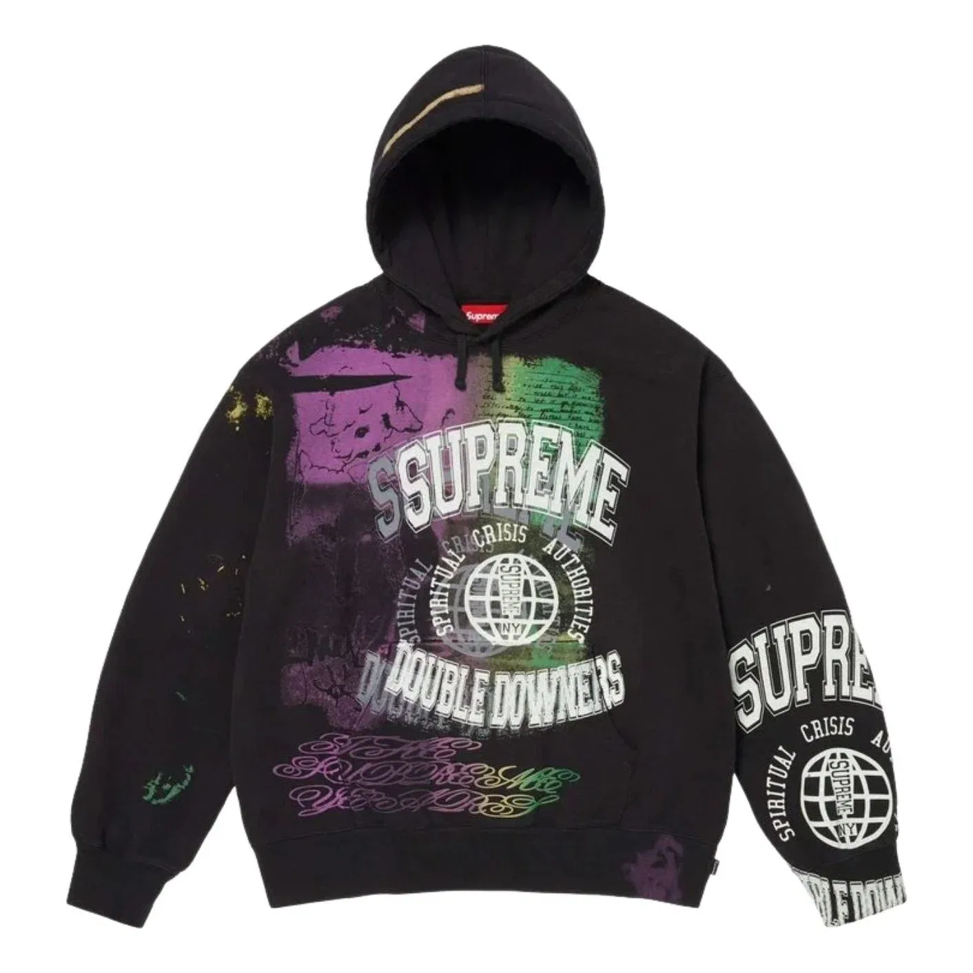 Мужское худи с принтом Supreme SS26 Overprint, черный