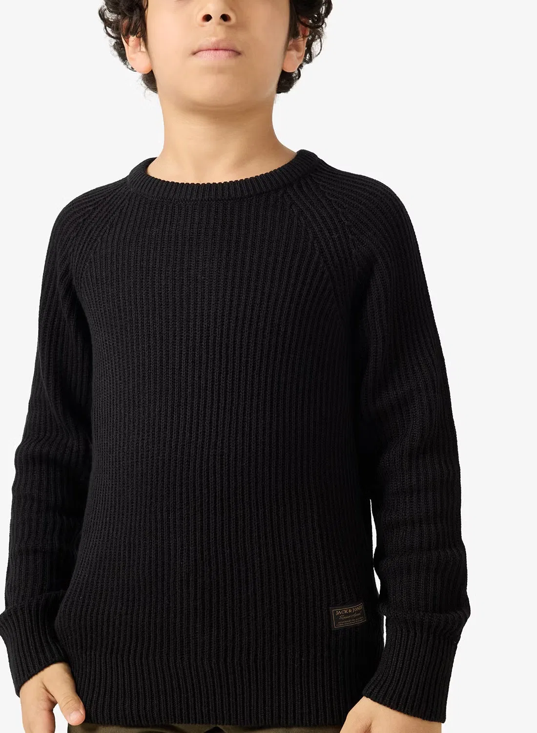 Свитшот с логотипом JJPannel Jack & Jones Junior, черный — фото 3