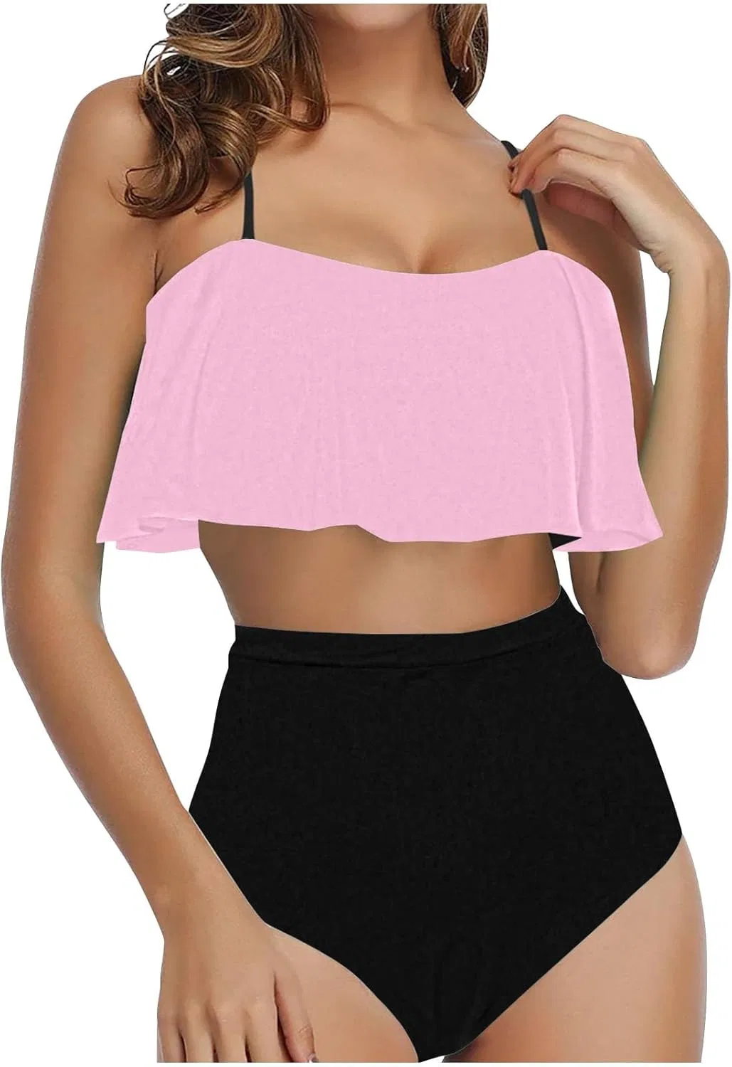 Женский бикини с рюшами и регулируемыми бретелями Generic, Pink