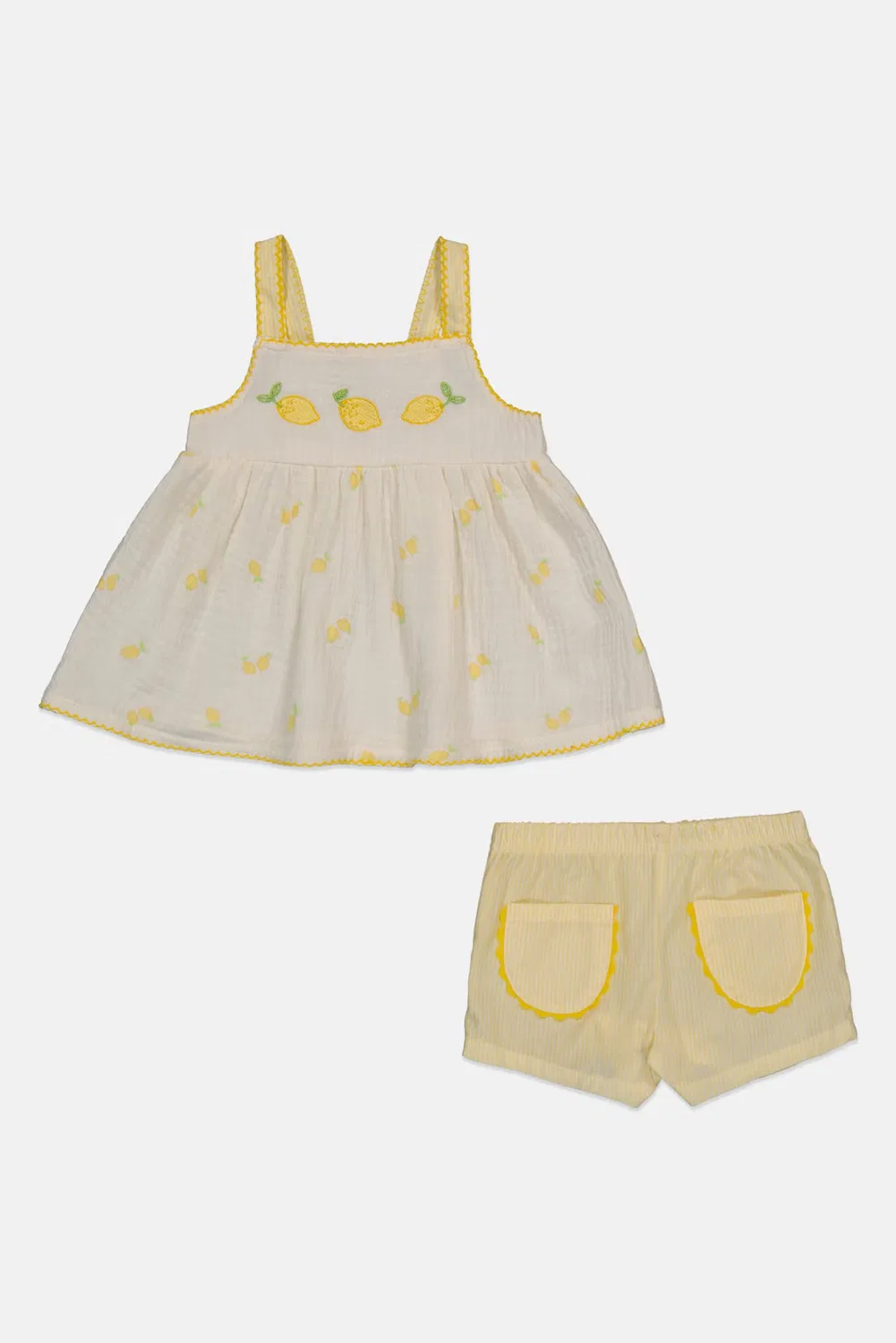 Комплект с вышивкой для девочки Baby Essentials, желтый — фото 3