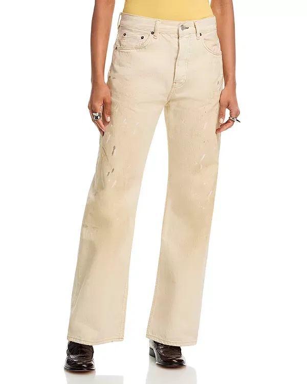 Женские джинсы с принтом Trafalgar Regular Fit Acne Studios, белый