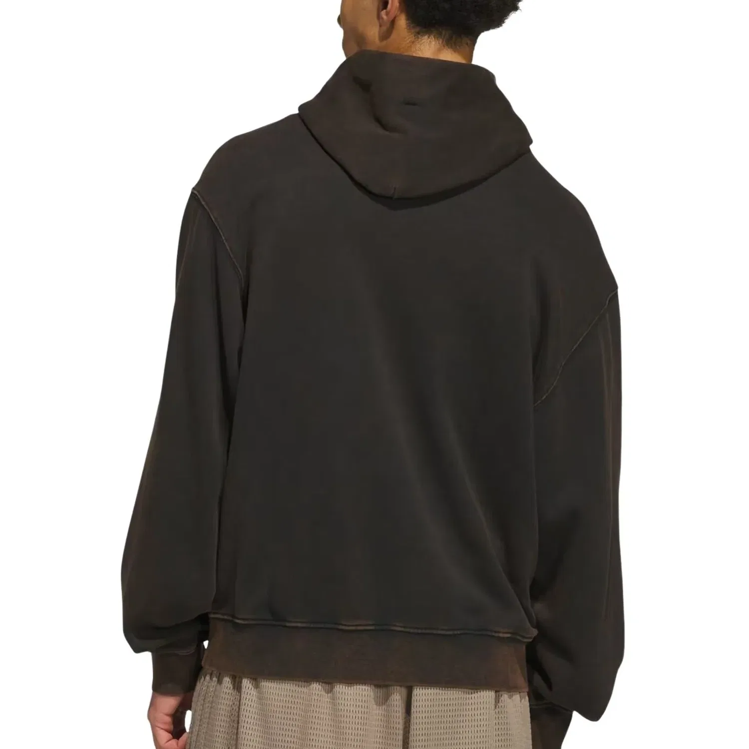 Мужское худи для баскетбола Washed Fleece Hoodie Asia Sizing 'Black' adidas, черный — фото 3