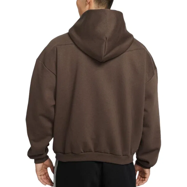 Мужское худи Therma Fit Solo Swoosh Brushed Full Zip Hoodies Asia Sizing 'Brown' Nike, коричневый — фото 3