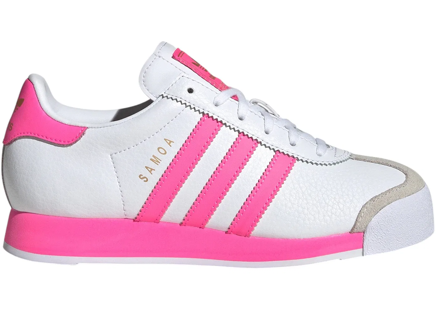 Детские кроссовки с низким профилем Adidas Samoa, Cloud White Lucid Pink Gold Metallic