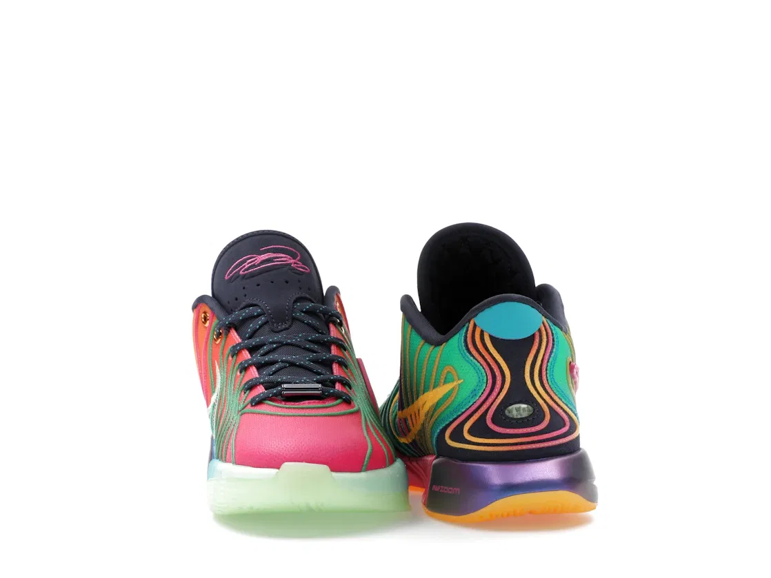 Детские кроссовки для баскетбола с амортизацией Nike LeBron 21, Bliss Pink/Core Black/Collegiate Purple — фото 4