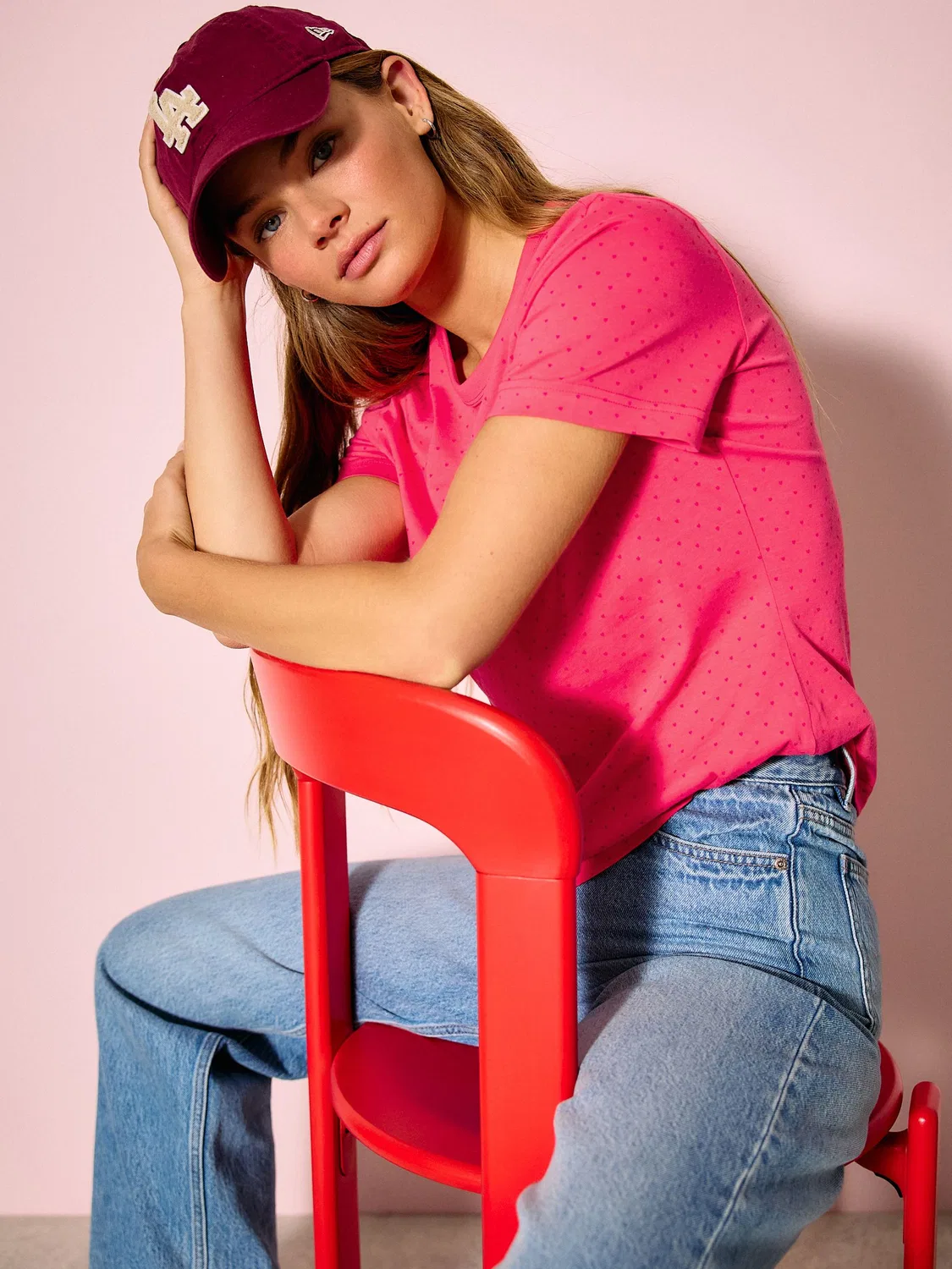 Футболка с принтом Pink Heart Next, розовый — фото 3
