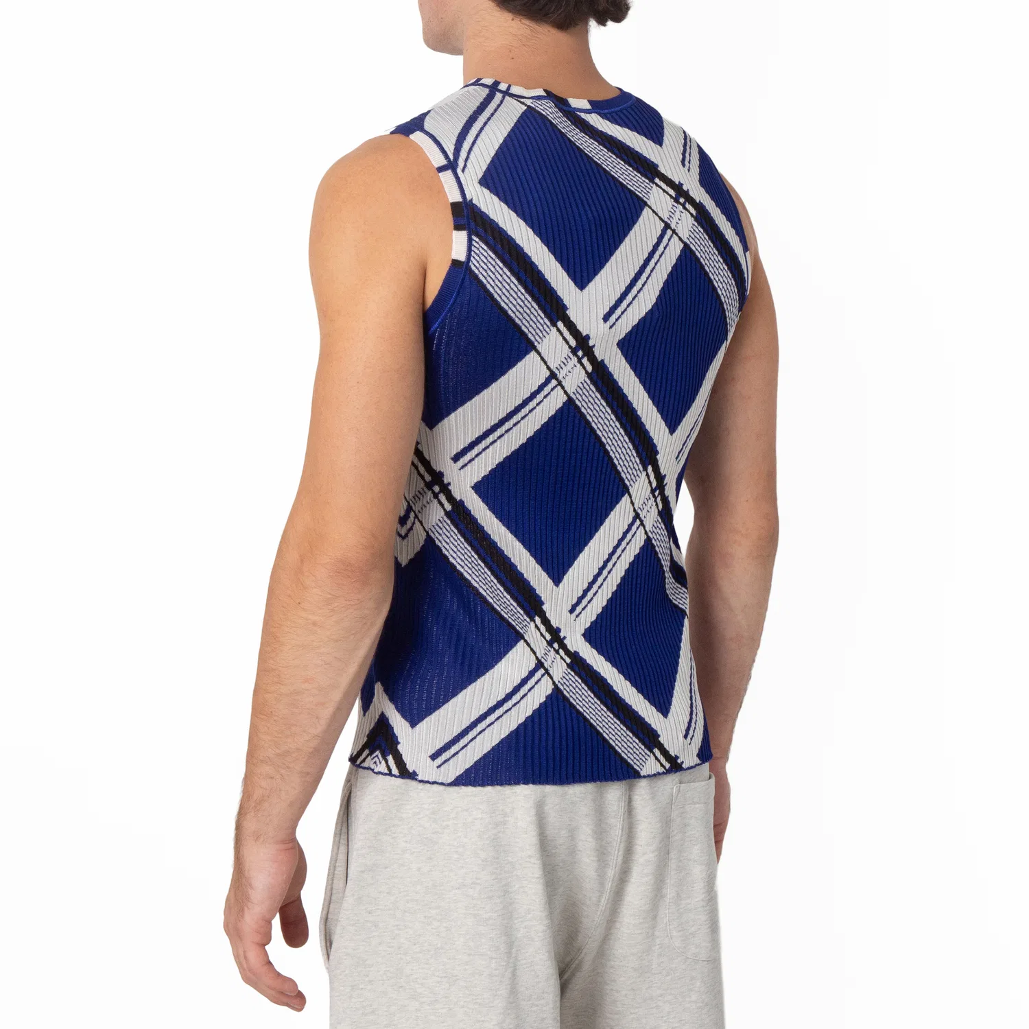 Жилет из шелка с жаккардовым узором Check Jacquard-Knitted Silk Vest Burberry, Knight Ip Check — фото 3