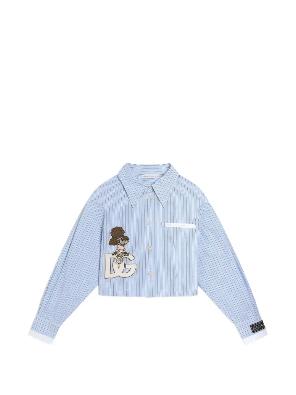 Рубашка из полосатого поплина Dolce & Gabbana Kids, синий