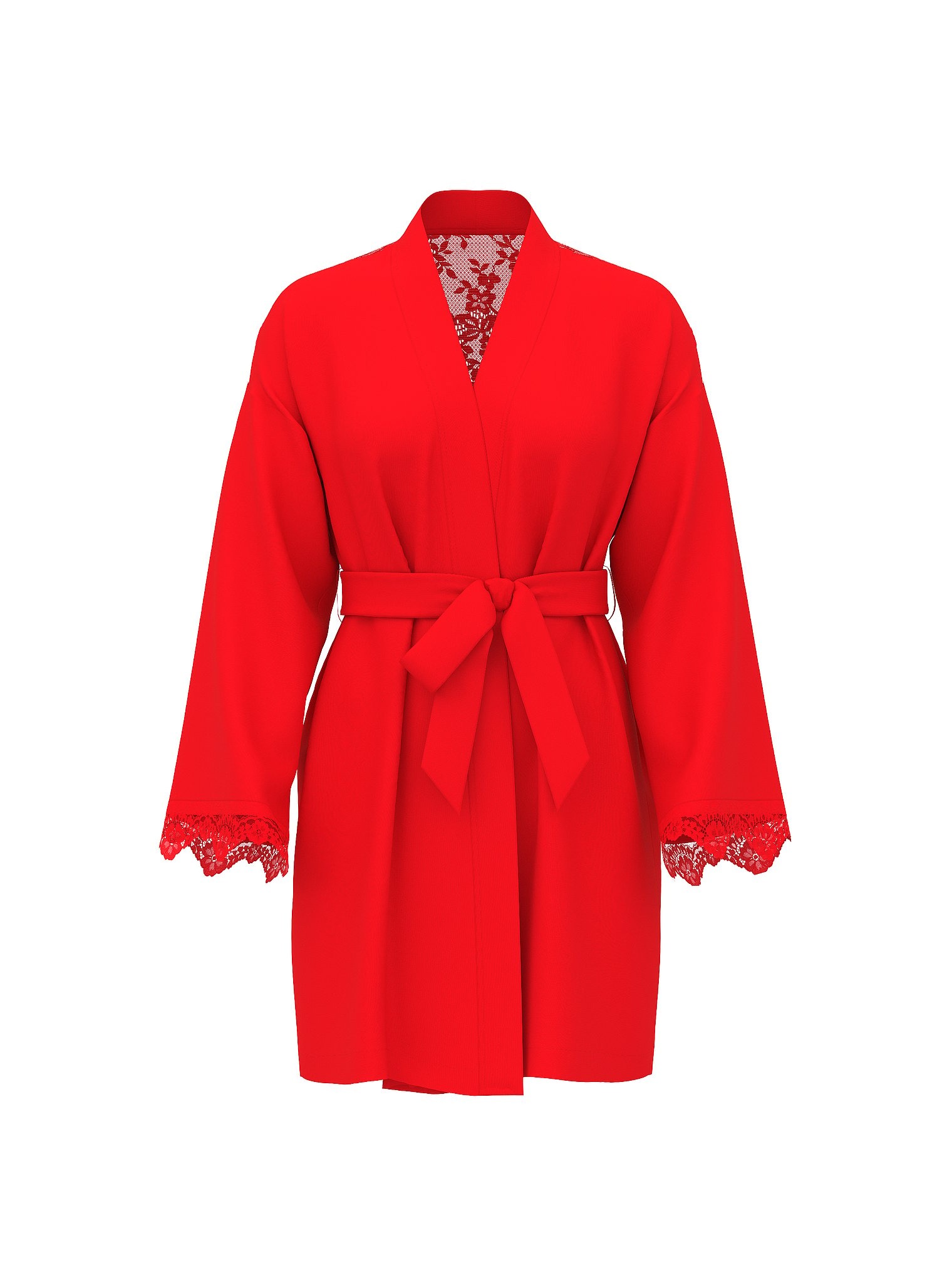 

Халат Victoria's Secret Chiffon & Lace Short, красный