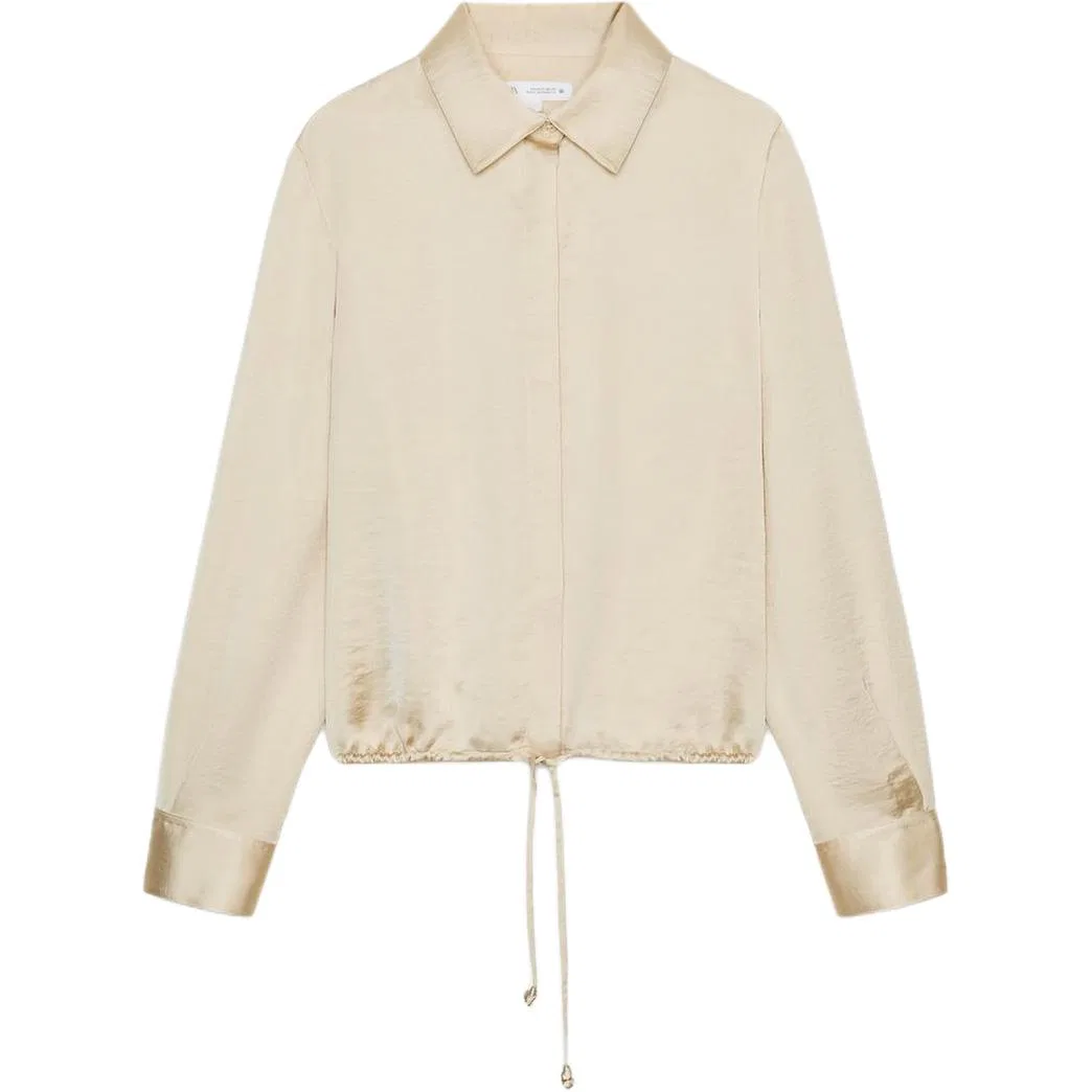 Женская рубашка с отложным воротником Raw White ZARA