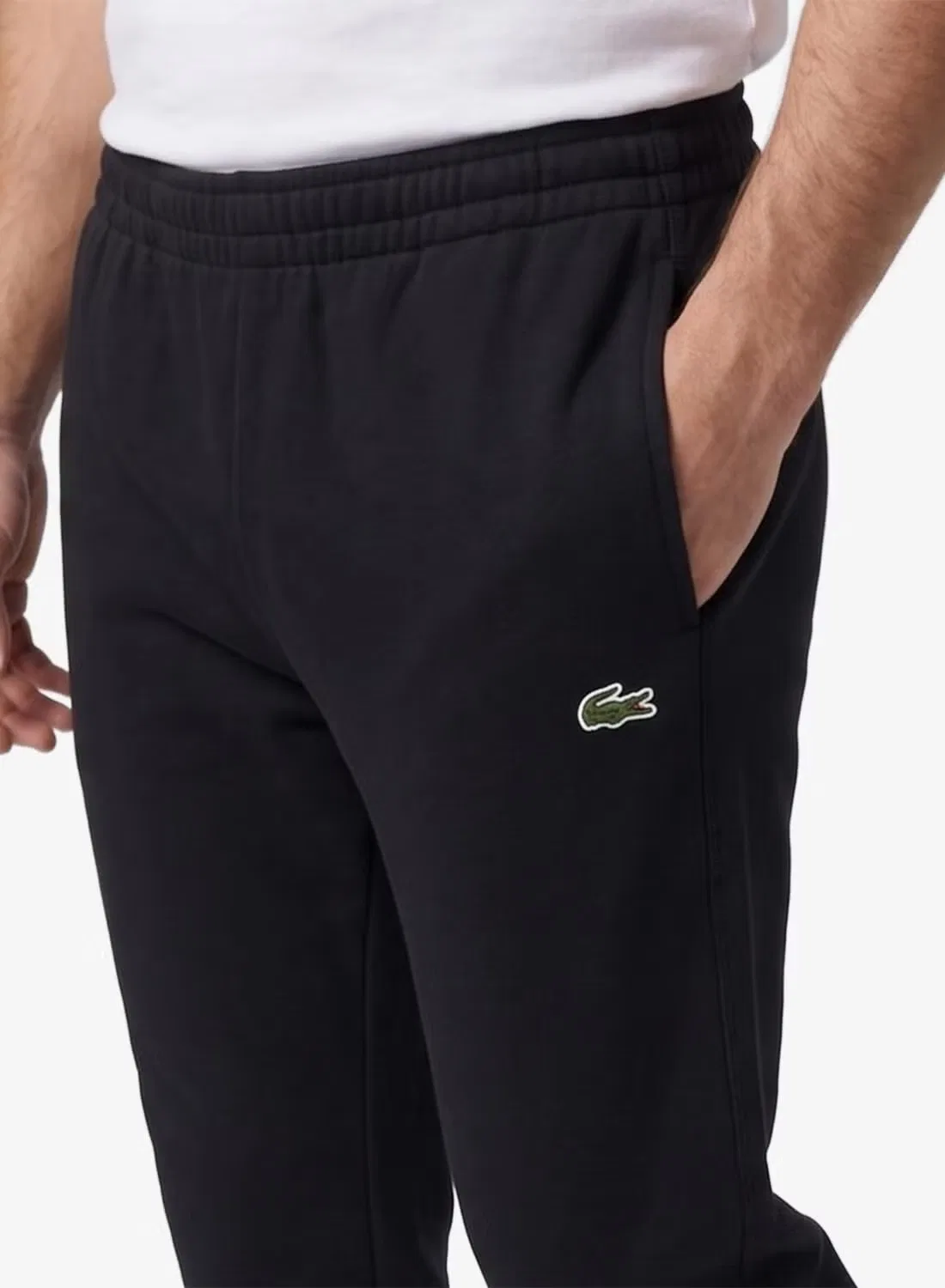 Брюки спортивные зауженные Lacoste, черный — фото 3