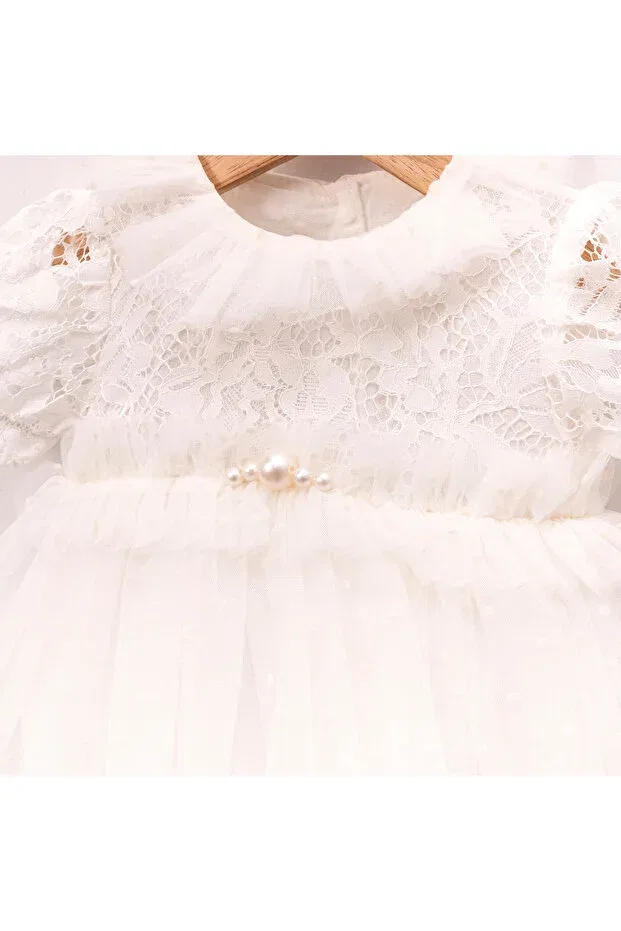 Детский комбинезон для девочек с принтом Ma Moi Baby For A Little Smile, White — фото 4