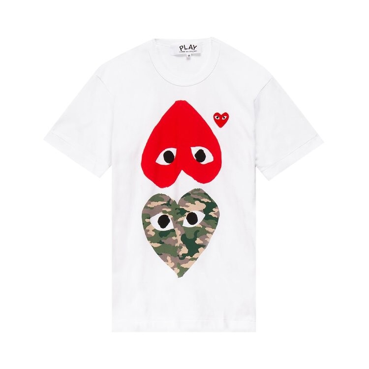 

Футболка Comme des Garçons PLAY Double Heart Tee 'White', белый